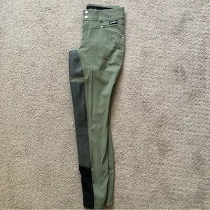 Kerrits Crossover II Full Seat Breeches in Olive Green, size small
